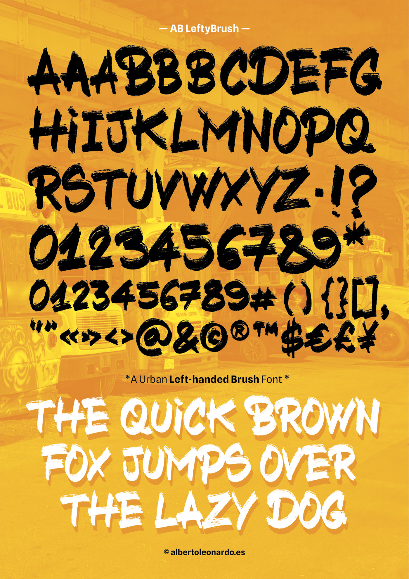 Lefty Brush font | © Alberto Leonardo | Designer